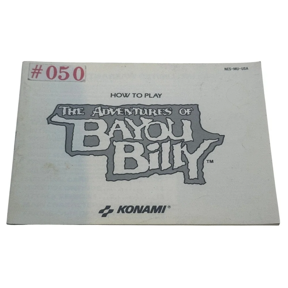 The Adventures of Bayou Billy Konami NES‎ Nintendo Instruction Manual NES-MU-USA